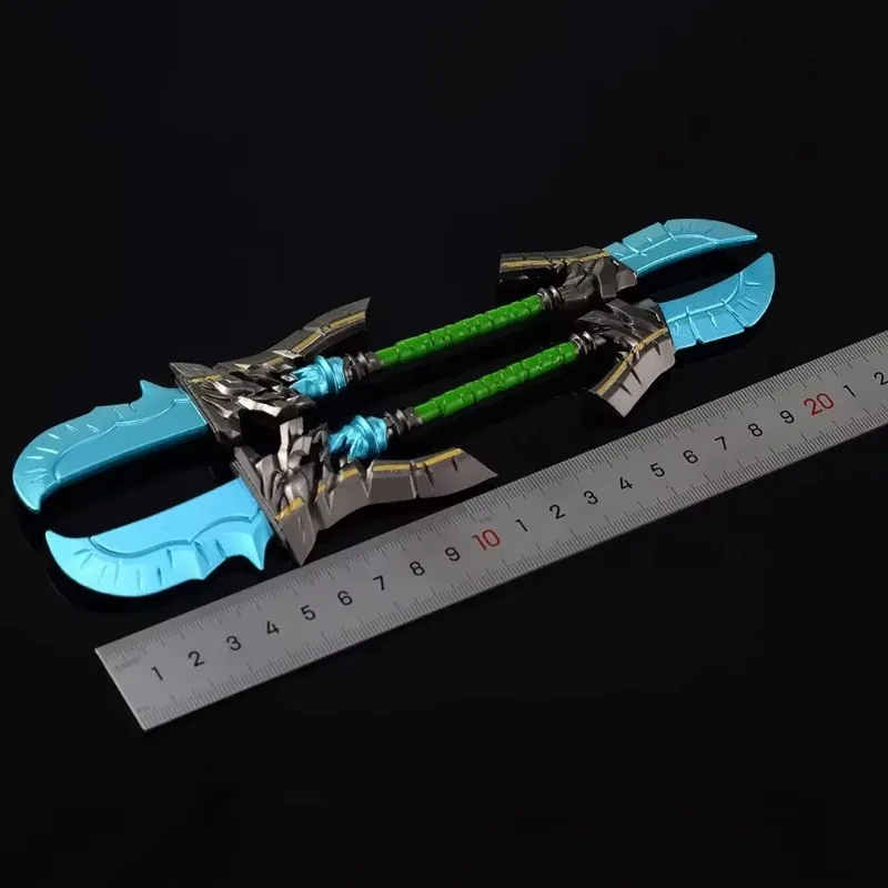 22 ซม.World of Warcraft Cloud เพลงดาบใบมีด Halberd Auchindoun อาวุธโลหะอาวุธรุ่นหัตถกรรมตกแต่งเกมของขวัญ