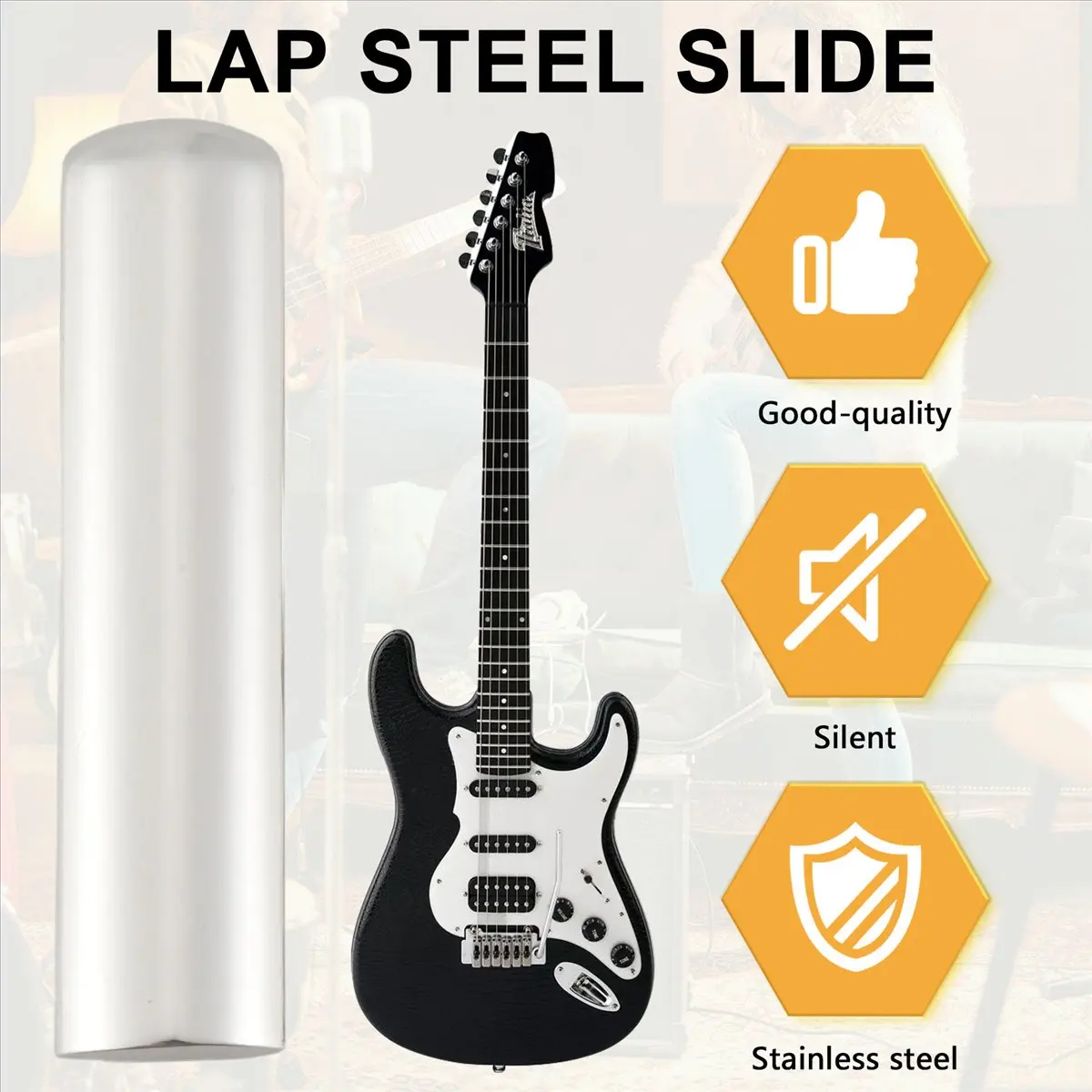 【CYBER MONDAY】Stainless Steel Guitar Slide Tone Bar for Dobro, Lap Steel Guitar, Hawaiian Guitar, Electric Guitar Accessories,Si