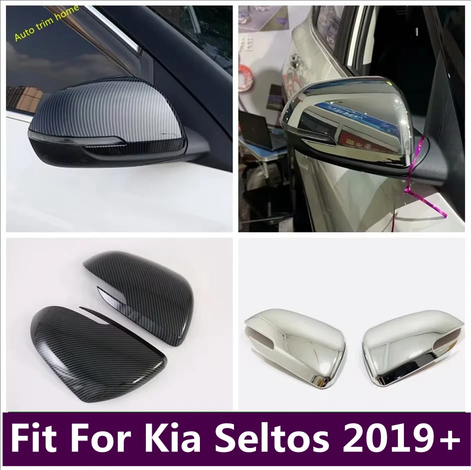 

Outer Side Door Rearview Mirror Shell Decoration Protector Caps Cover Trim For Kia Seltos 2019 2020 2021 2022 Car Accessories