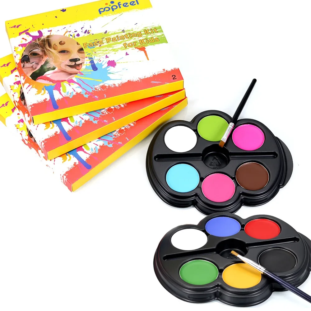 

Best-Selling Popfeel Body Face Painting Kit for Kid Adult,6 Color Face Makeup Palette with Brush,Halloween Carnival Artist Party