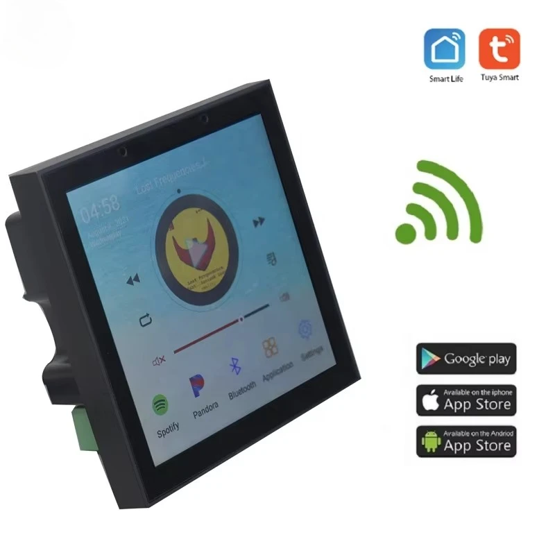 App Remote Control Music 4 Inch Android 11 Audio BT WiFi Wall Mount Amplifier With IoT Zigbee Gateway Hub 2 Channel