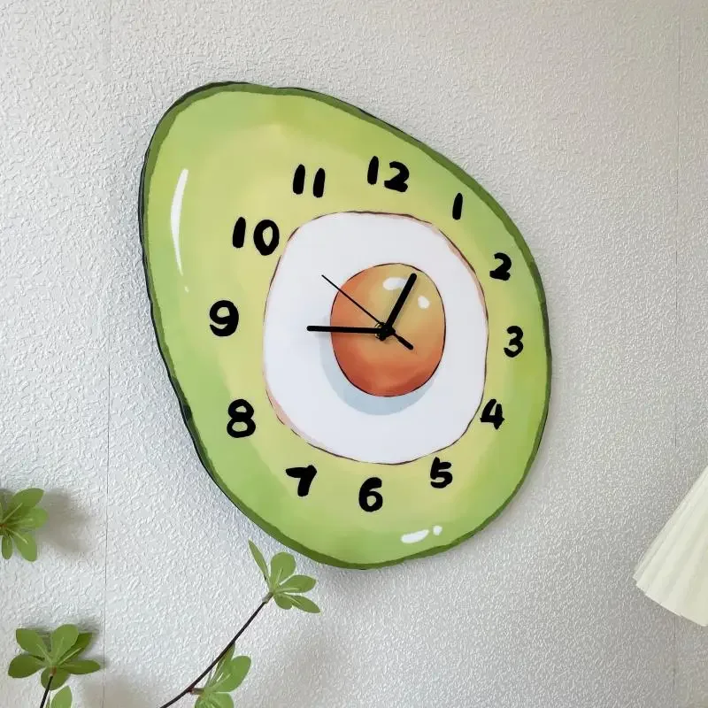 

Creative Cartoon Fruit Avocado Wall Hanging Clock Wall Hanging Living Room Bedroom Cute Mute Decorative Wall Clock