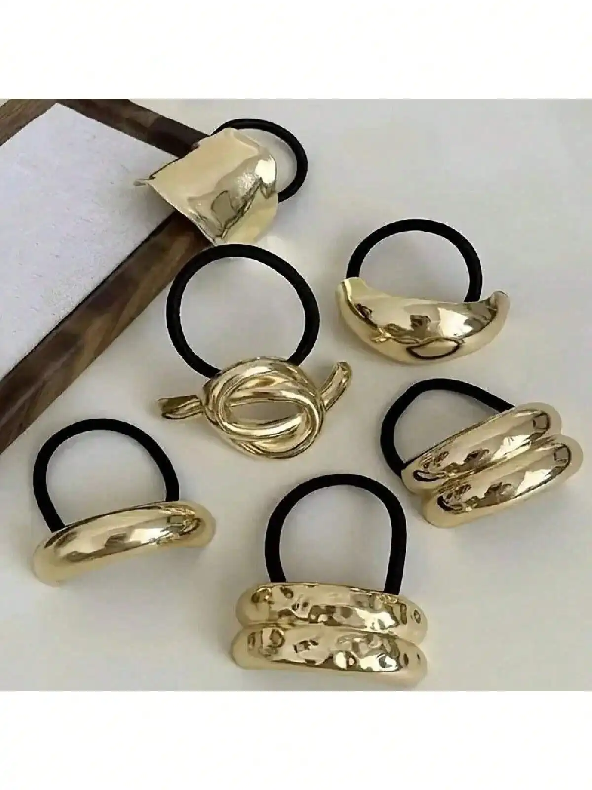

Multiple Pcs Minimalist Metal Hair Scrunchies, Chic Style ,Ponytail Holders ,Elastics Hair Ties ,Hair Rubber Bands ,Hair Rope Beauty Home Hair Accessories