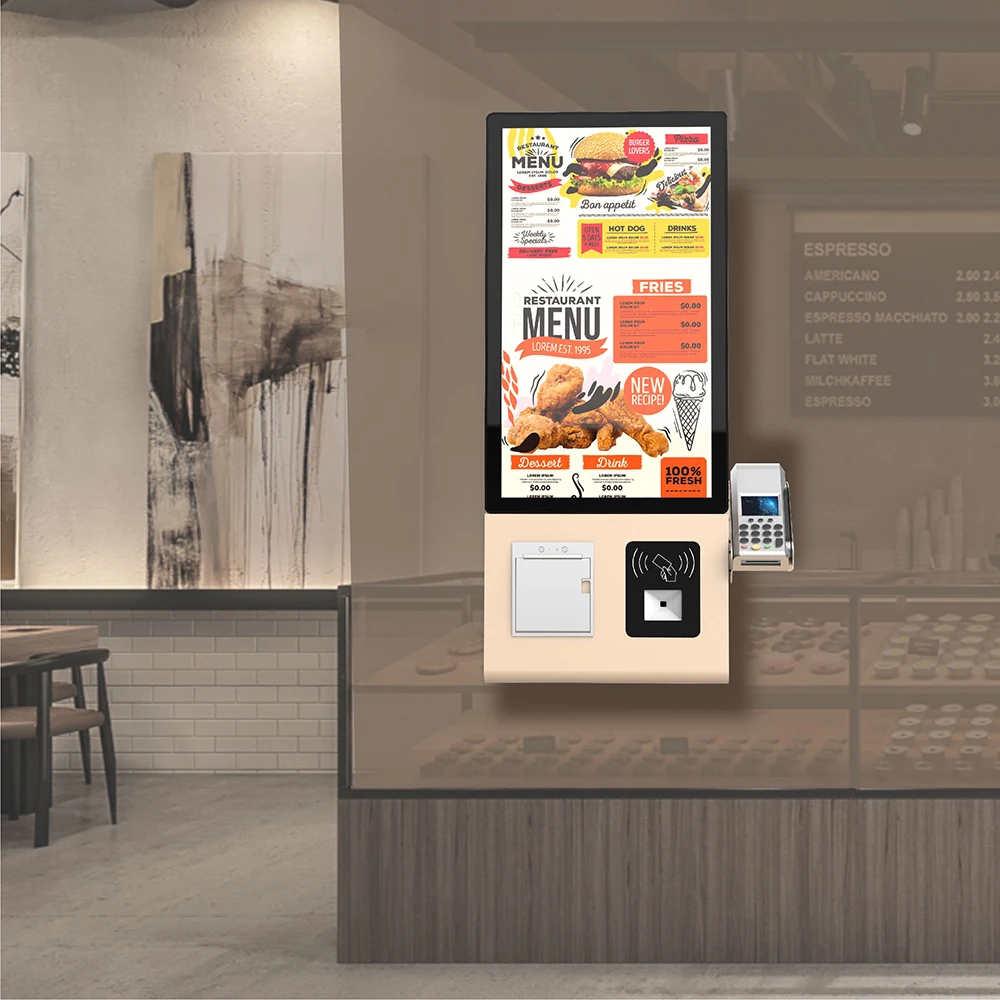 

Masung Wall Table Self Order Pos System Self Service Ordering Payment Ticket Kiosk With Thermal Printer QR Code Scanner