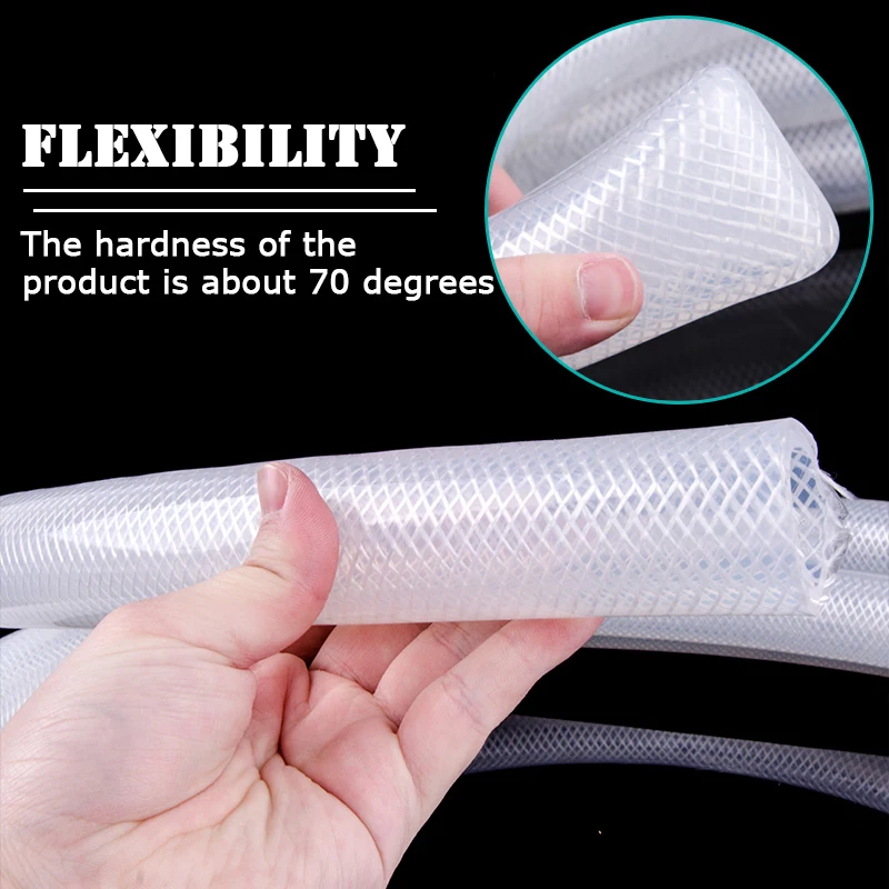 1m/Lot ID 3-50mm Food Grade Silicone Hose Double Layer Braided Rubber Hose Heat Resistant High Presure Explosion-proof Tube