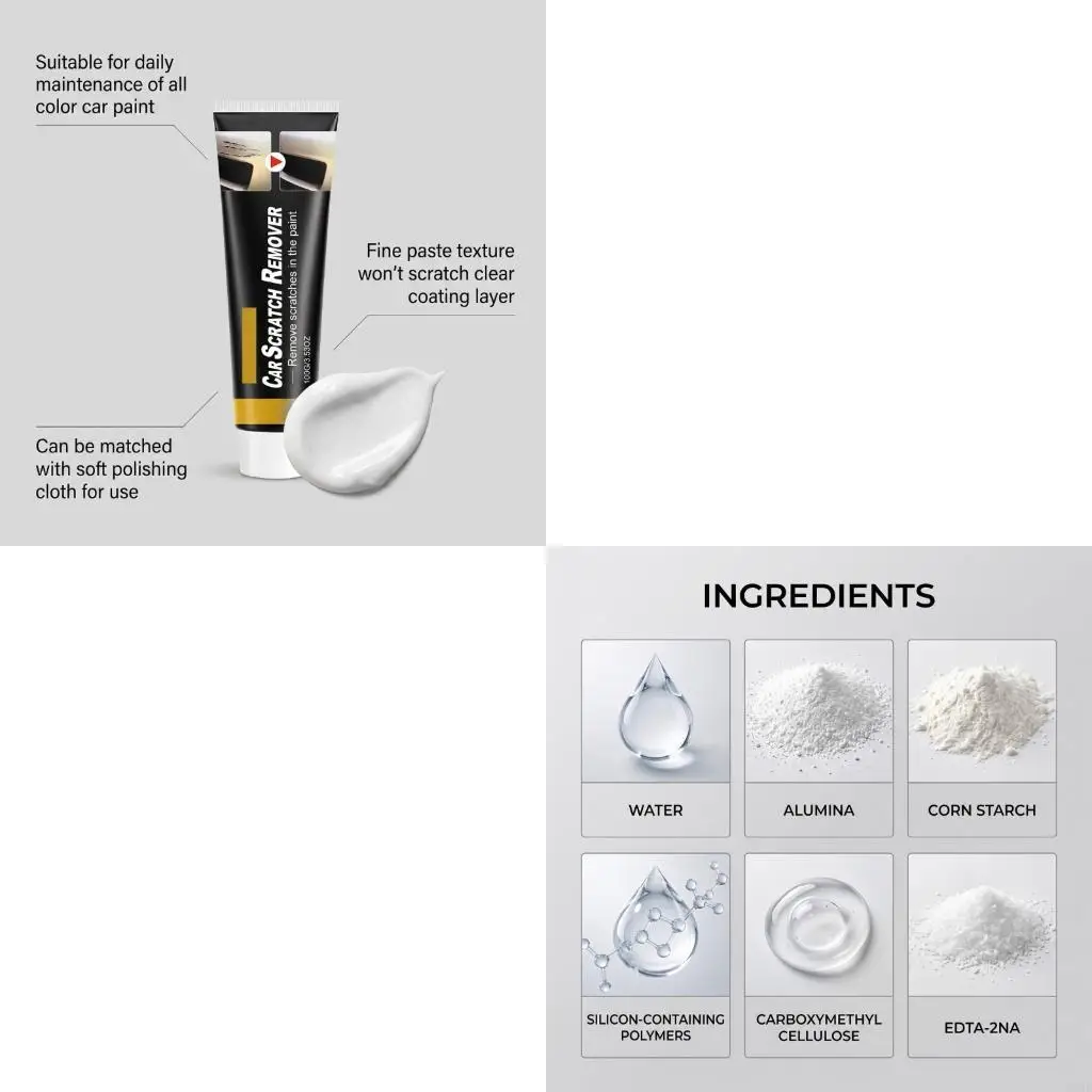 6XDF Water Formula Car Scratch Care Cream for Light Scuffs and Care