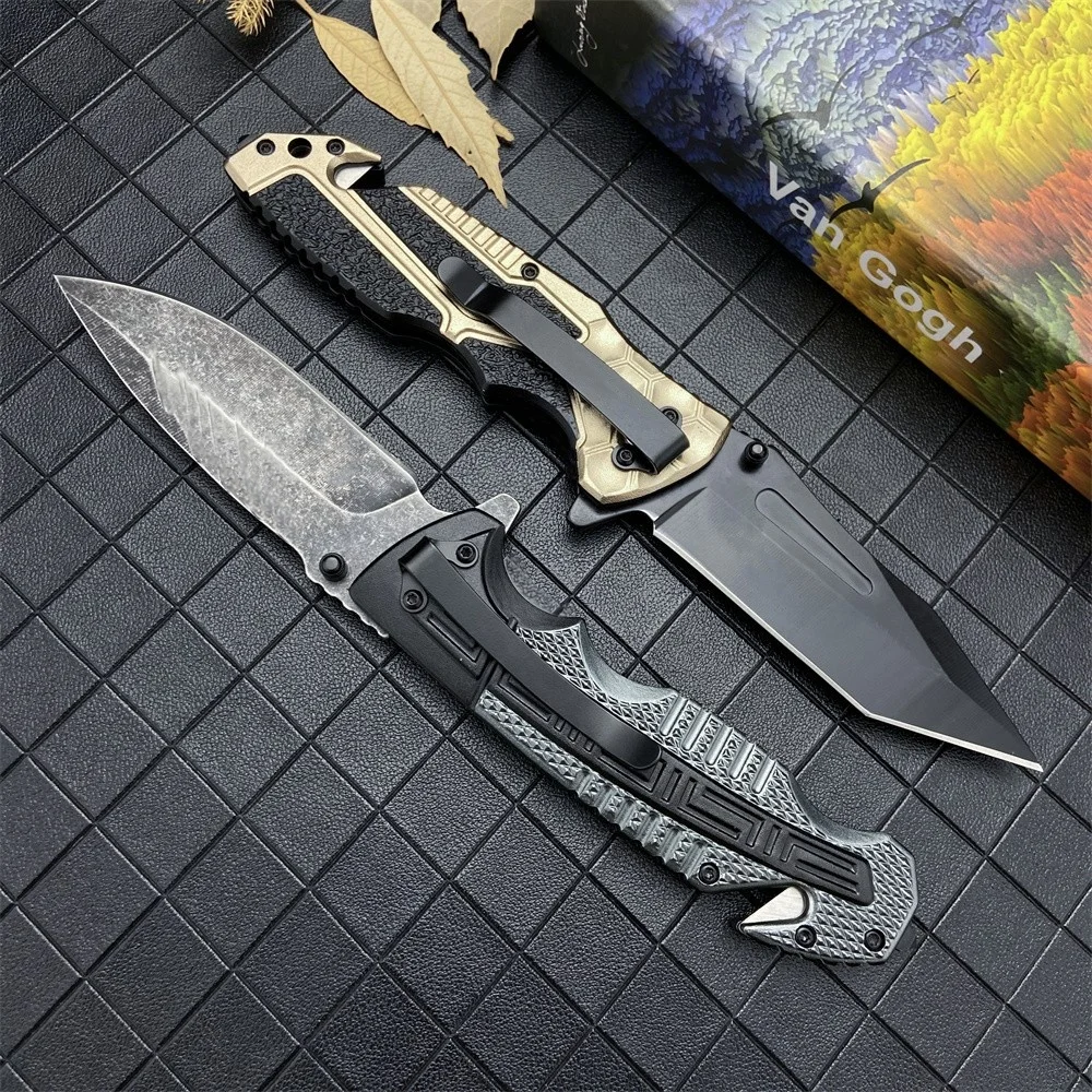 TAC Multifunctional Folding Pocket Knife Stonewash Blade Aluminium Alloy Handle Tactical EDC Knives Outdoor Camping Hunting Tool