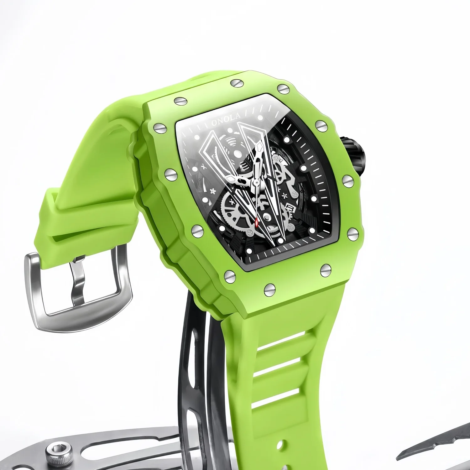 ONOLA Color Shell New Cross-border Popular Fashion Waterproof Quartz Men's Watch Silicone Tape Sports Watches for Men