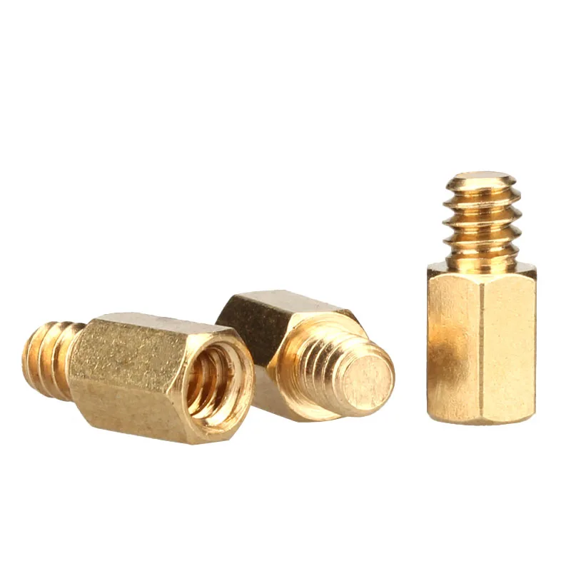 20Pcs 6#-32 Hex Brass Standoff Spacer Pillars, 6mm/6.5mm + 4mm Hex Spacers for PC Motherboard Case Mounting Hardware