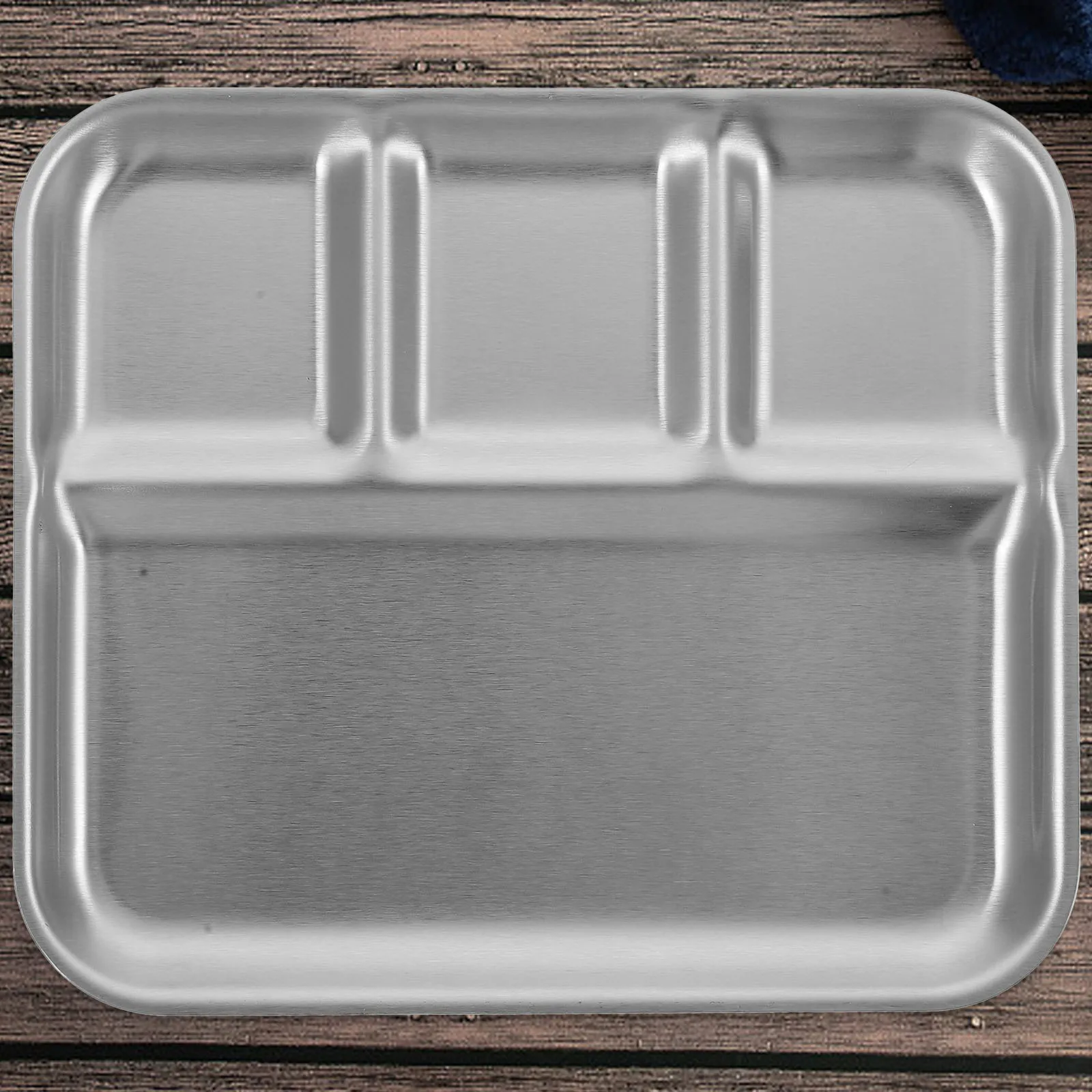 

Stainless Steel Divided Serving Tray Rectangular 4-Compartment Multi-Functional Food Sauce Plate Buffet
