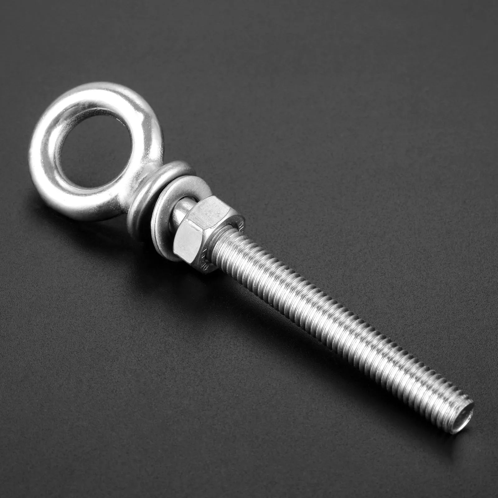 Marine 316 Stainless Steel Long Lifting Eye Bolt Long Shank Collared Casting Long Bolt With Washer & Nut For Boats M6 M8 M10 M12