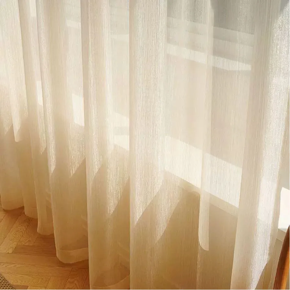 Französischer romantischer Tüll-Vorhang, Sterne, glänzende Gaze-Vorhänge, Stangenpiercing, halber Vorhang, Küche, Café, Wohnzimmer, Vorhang