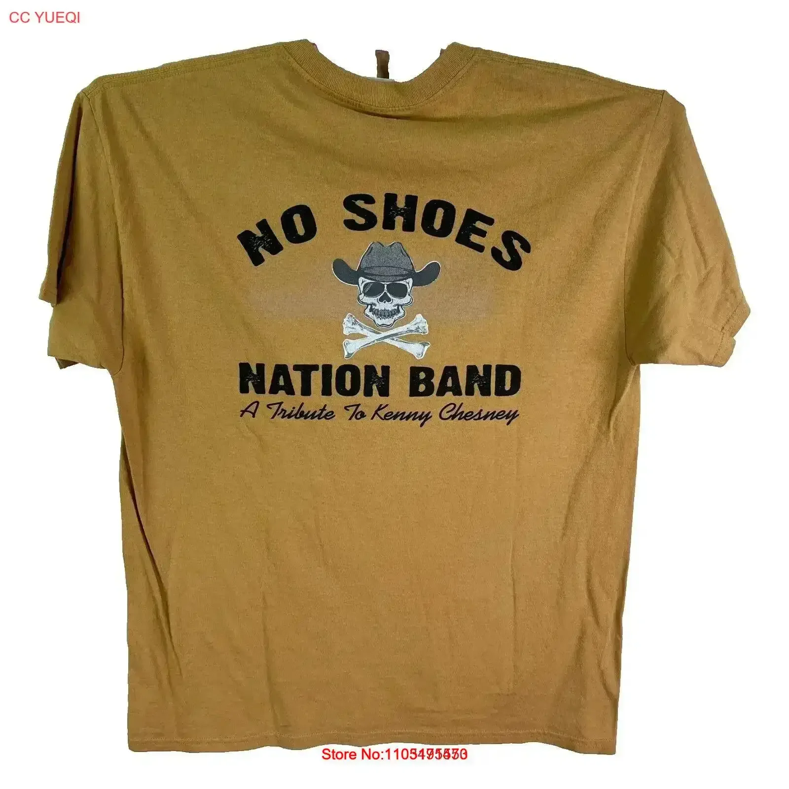 No Shoes Nation Band Tour Kenny Chesney T Shirt Adult L Tan vintage Washed graphic Comfortable Breathable fashion Casual