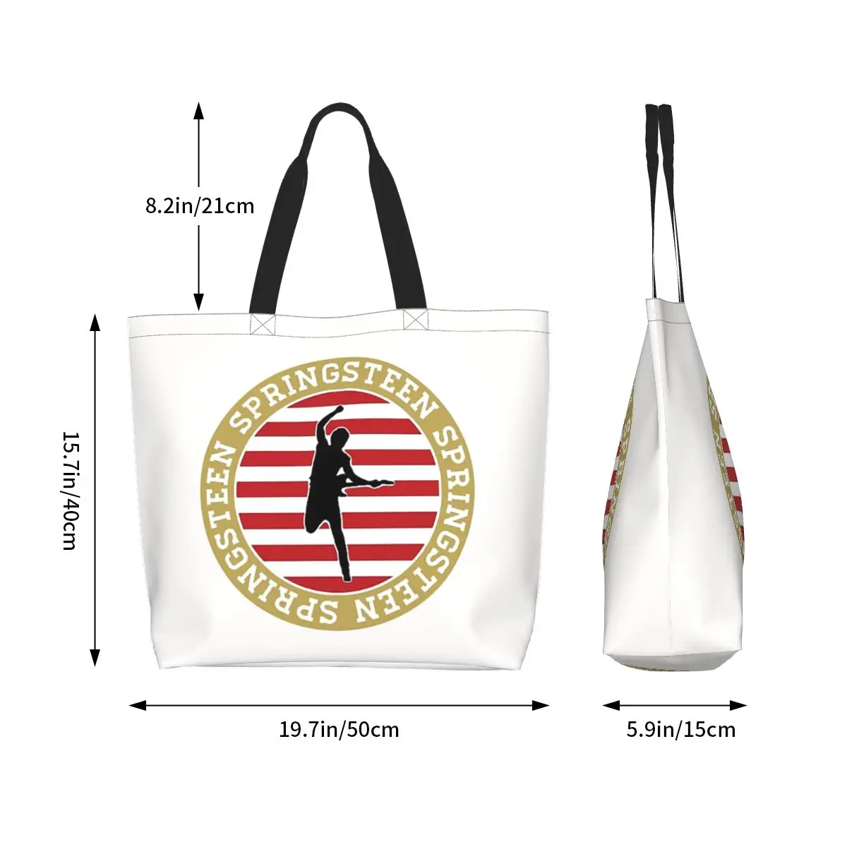 Bruce Springsteen Shopping Tote Bag Canvas Large Capacity Shoulder Bags Shopper Grocery Handbag for Women
