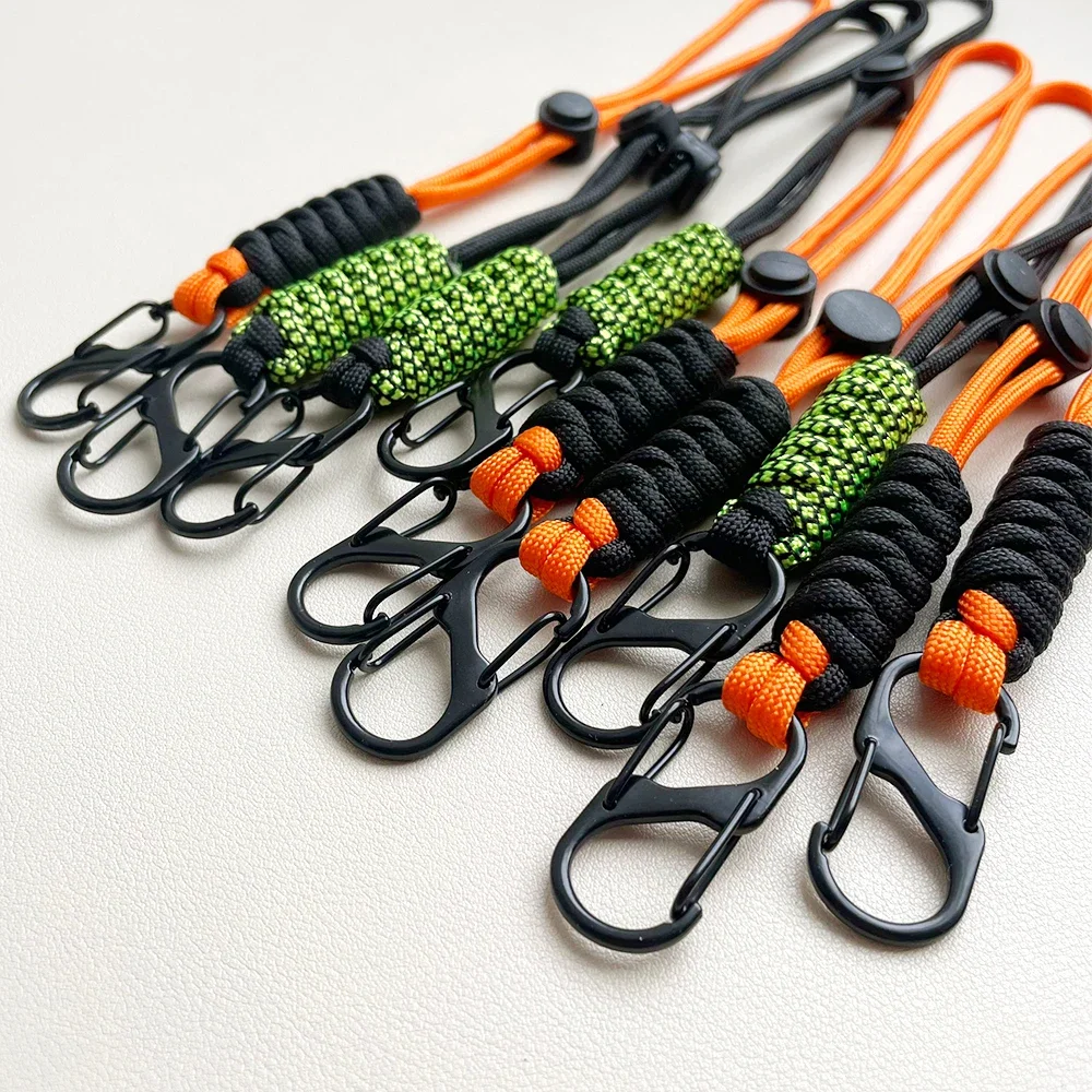 1pcs/2pcs/4pcs/6pcs Hand woven Umbrella Rope Outdoor Keychain Wrist Rope Outdoor External Buckle Car Key Hanging Rope