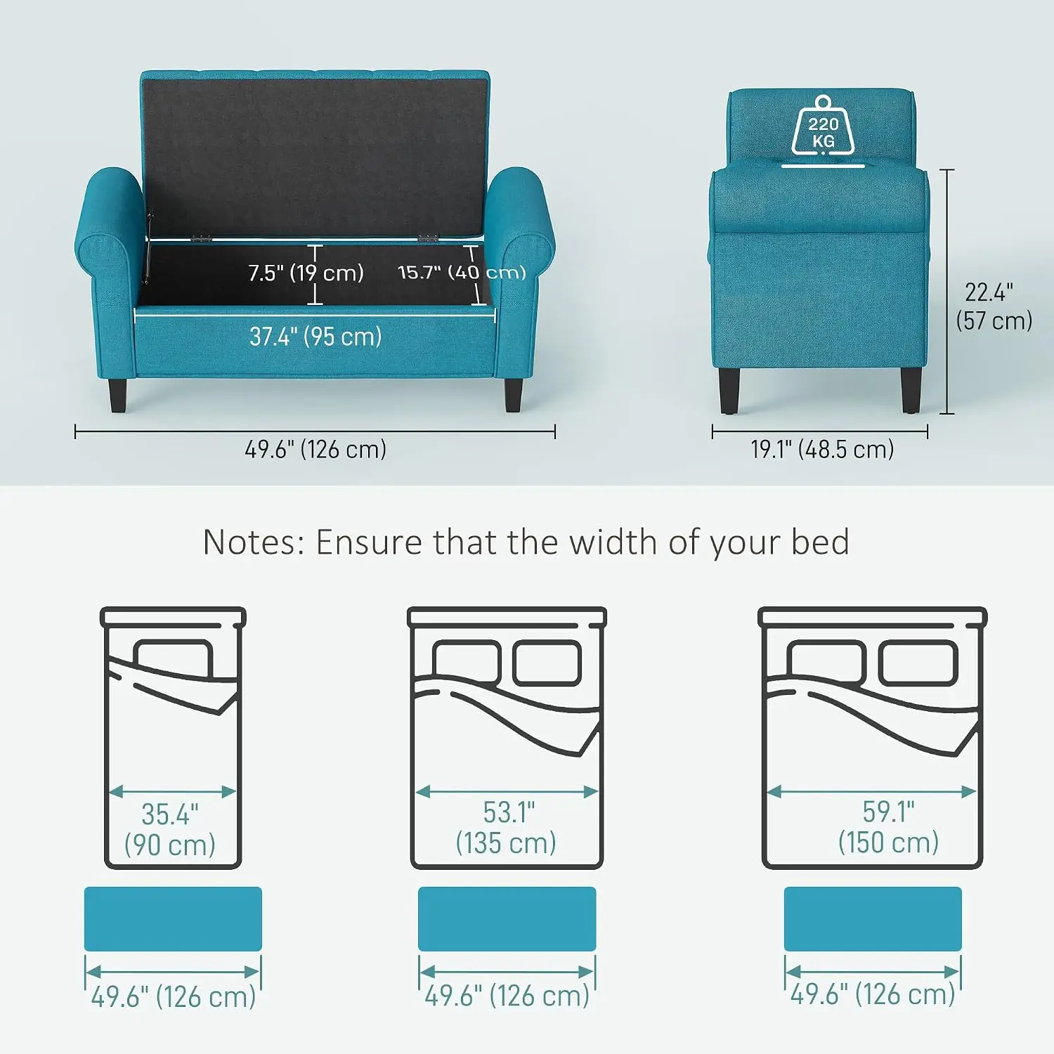 Storage Ottoman Bench 50