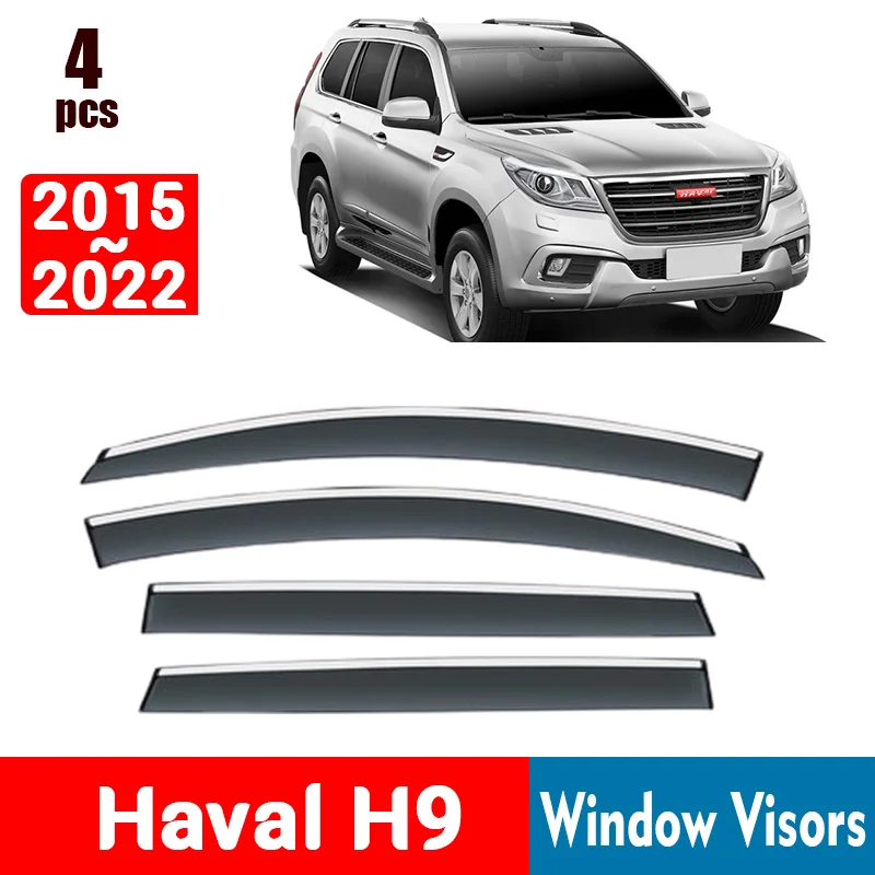 

FOR Haval H9 2015-2022 Window Visors Rain Guard Windows Rain Cover Deflector Awning Shield Vent Guard Shade Cover Trim