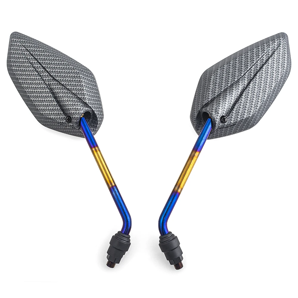 Uniwersalne lusterka boczne 10 mm do motocykli, skuterów i rowerów szosowych, pasujące do Honda, Suzuki, Kawasaki, Yamaha, nowe.