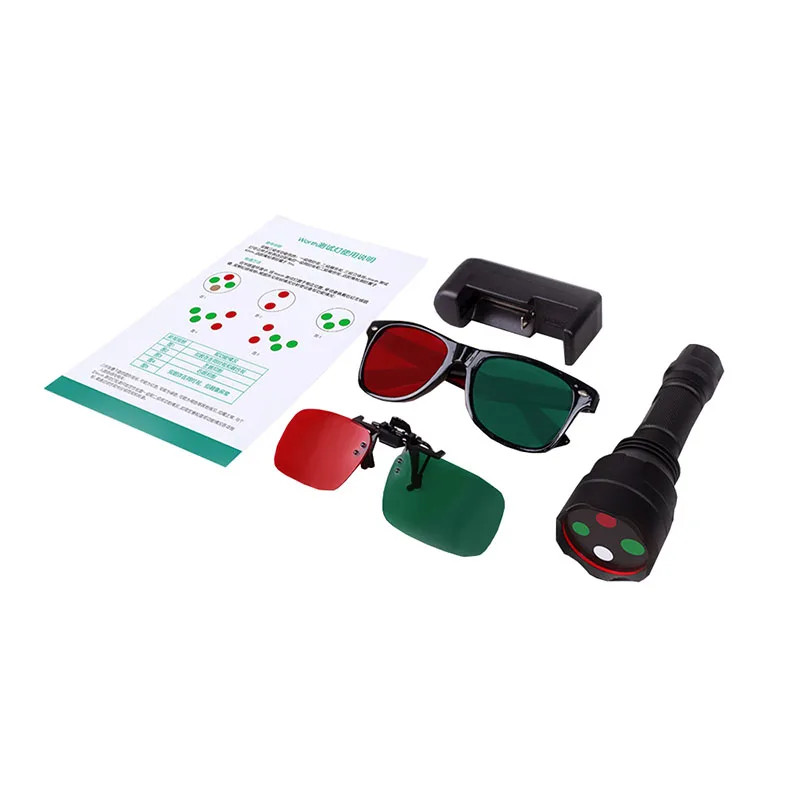 Portable Metal Amblyopia Optometry Worth 4 Dot Test with Red Green Glasses Torch Type