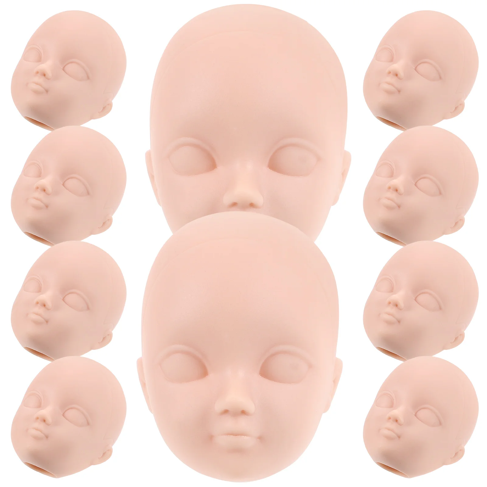 

10 Pcs Baby Dolls Dress up Head Practical Fake Tiny Heads for Crafts Material Make Creative Toy Parts Mini Repair Child