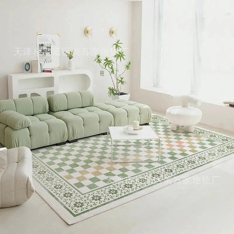 Washable Floor Lounge Rug Fluffy Large Area Carpets for Living Room Decoration Bedroom Bedside Sofa Mat Chessboard Decor Doormat