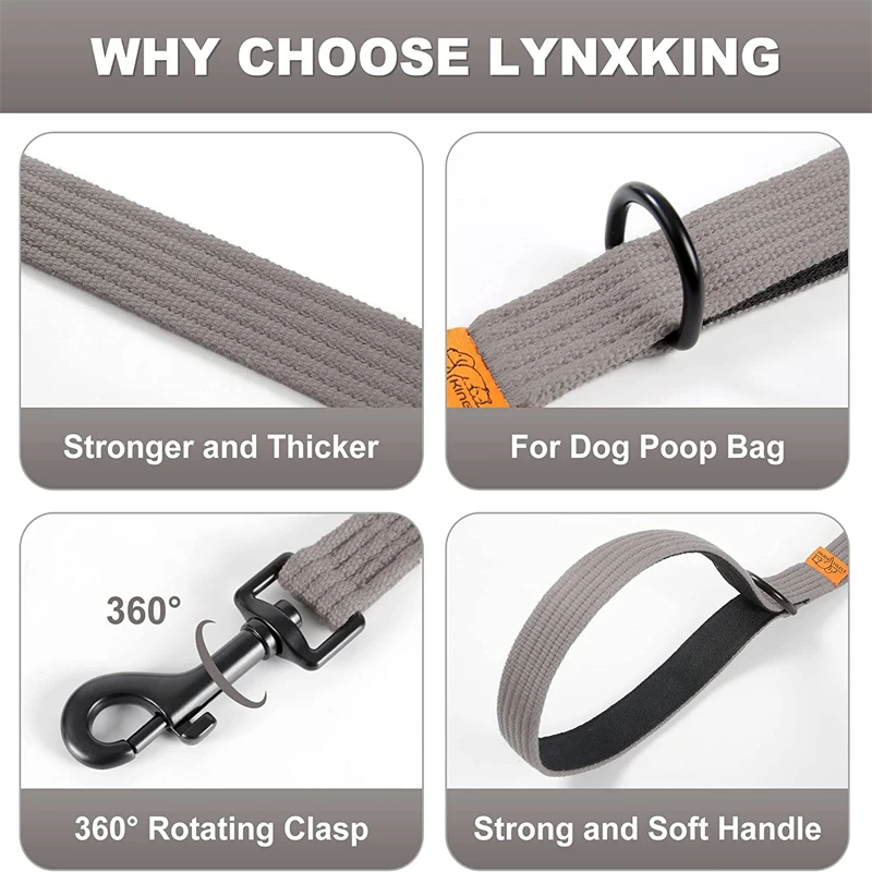 Dog Leash D Ring Nylon Pet Leashes Large Medium Small Dogs Strong Durable Heavy Duty Walking and Training 6FT Dog Leash