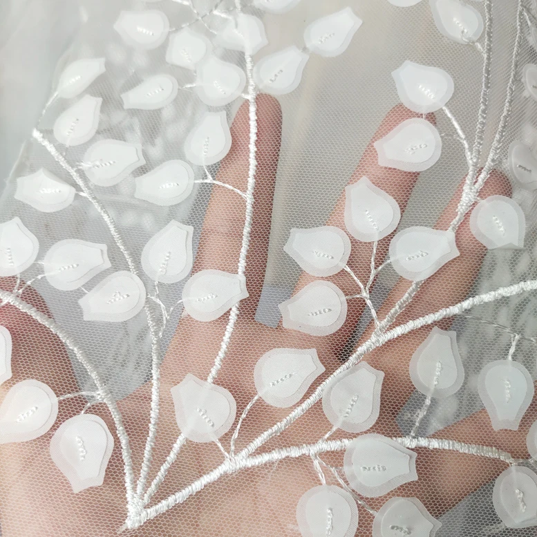 Fairy models beautiful branches three-dimensional mesh embroidery wedding dress veil fabrics