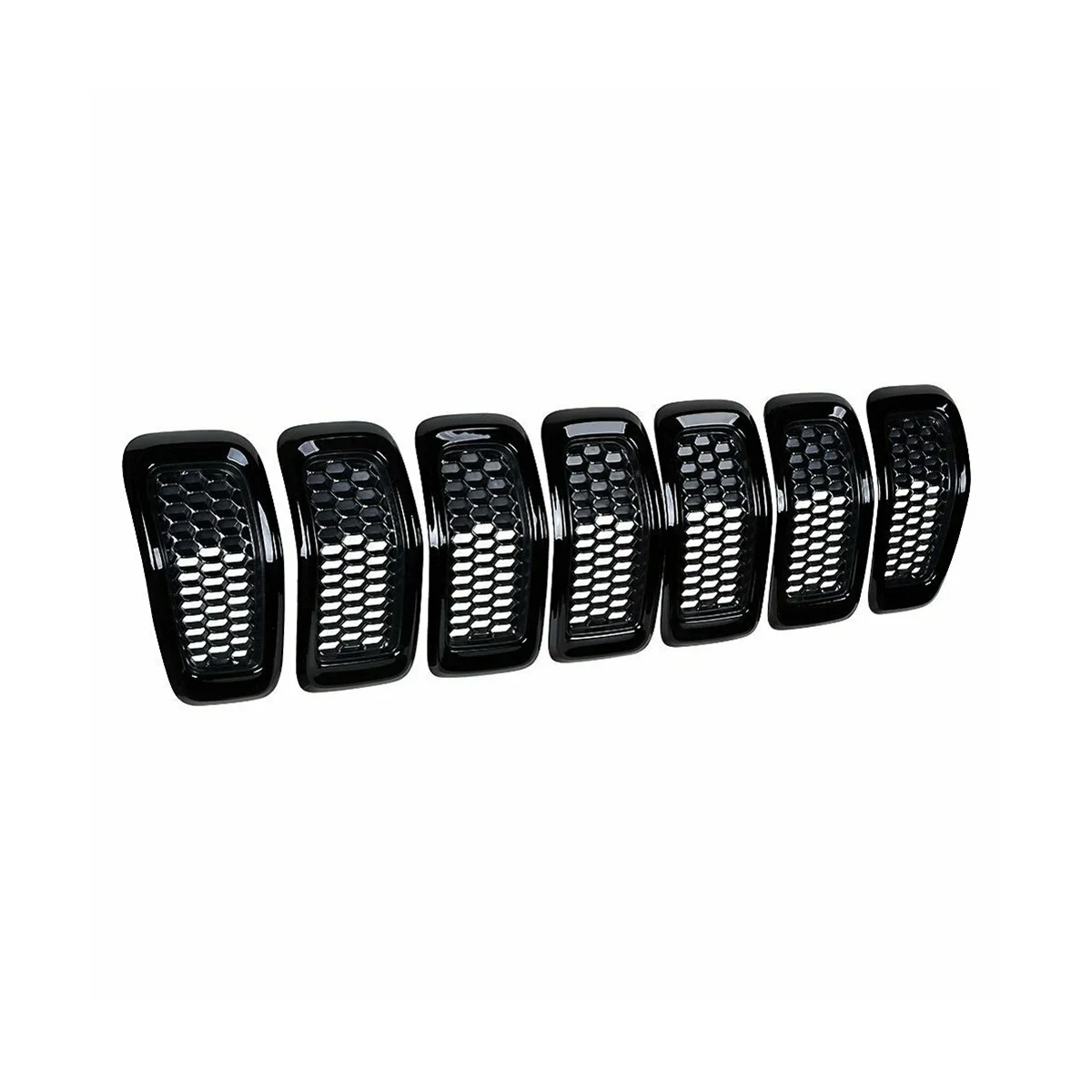 

Firmly 7PCS Car Front Bumper Central Grill Cover Trim Mesh Honeycomb Racing Grilles for Jeep Cherokee 2014-2018(Black)