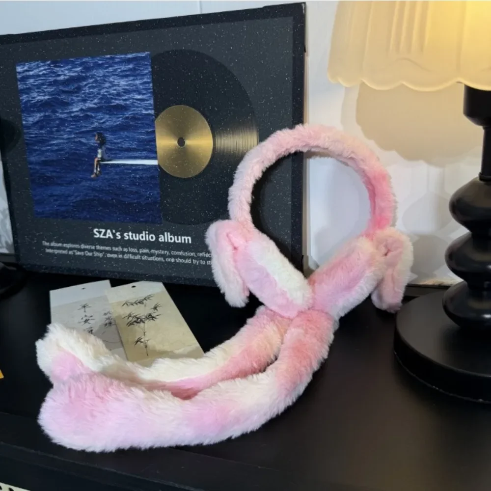 Cuffie antirumore in peluche colorato Orecchie di coniglio in movimento Cuffie antirumore per la casa in stile online popolare caldo per uomini Donne Bambini Mantieni calde le cuffie antirumore