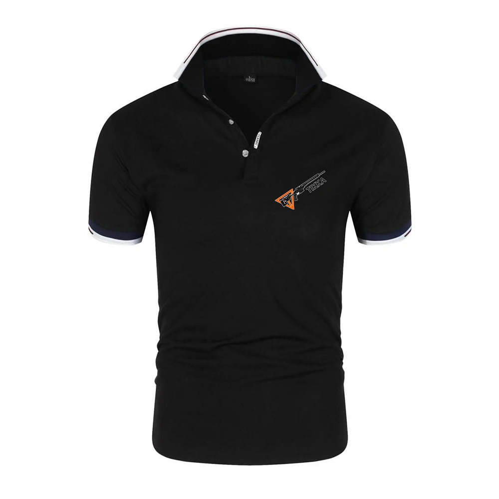 Tikka By Sako Firearms Logo Print 2026 High Quality Summer Men's Short-Sleeved Polo Shirt Lapel Fashion Trendy T-shirt