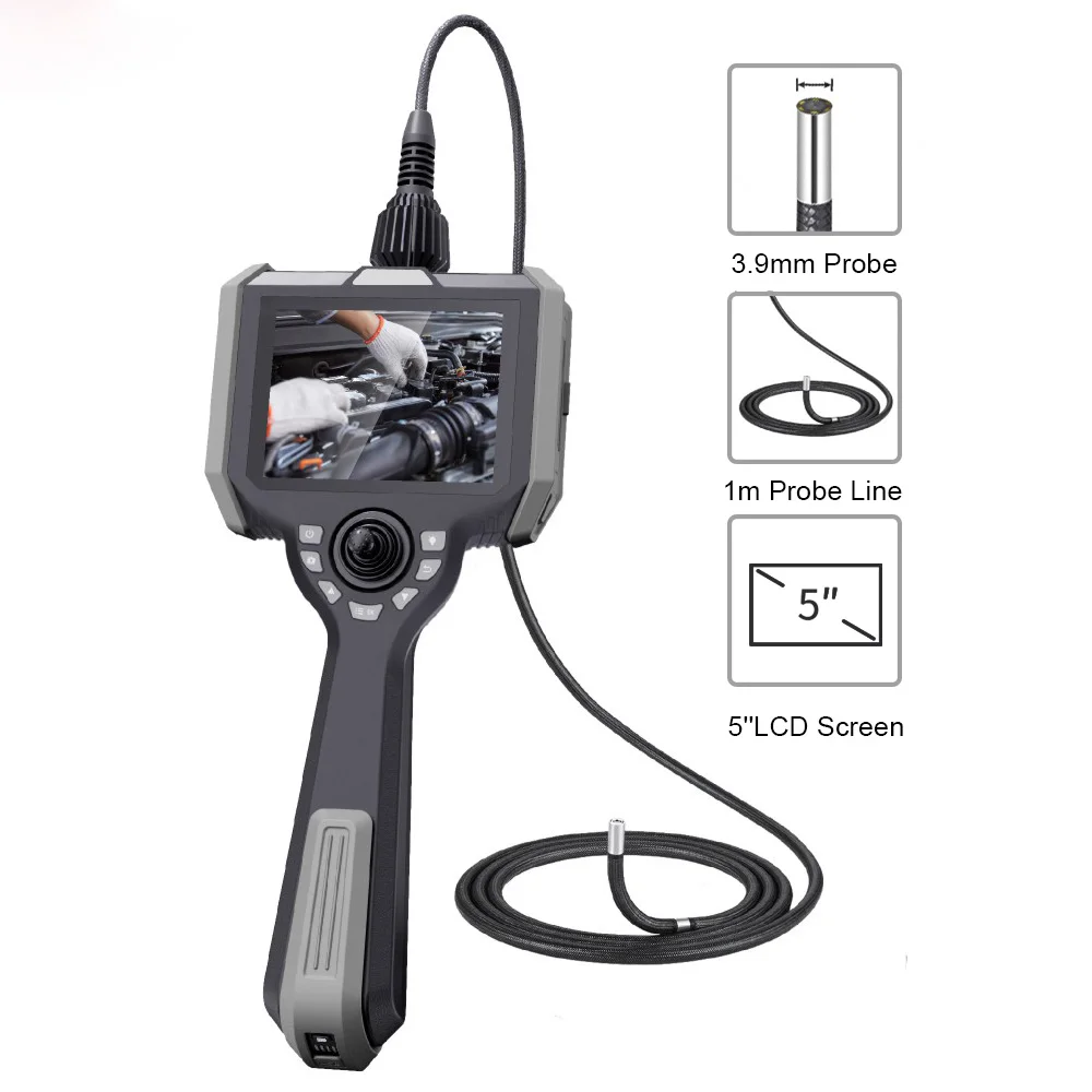 

VSNDT borescope industrial endoscope,borescope camera with 5'' LCD screen, 1MP IP67 waterproof borescope inspection camera