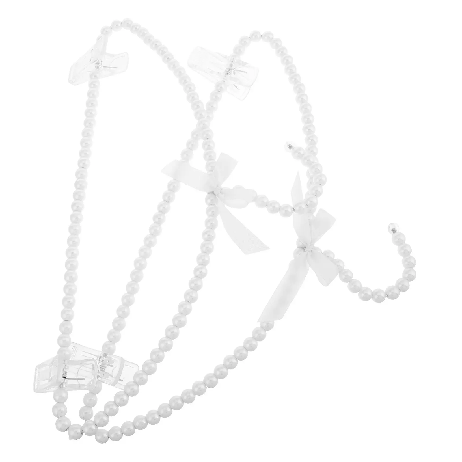 

2Pcs Wedding Dress Hangers Curved Non-Slip Bridal Gown Hanger Elegant Pearl Plastic Hangers for Prom Evening Gowns Skirts