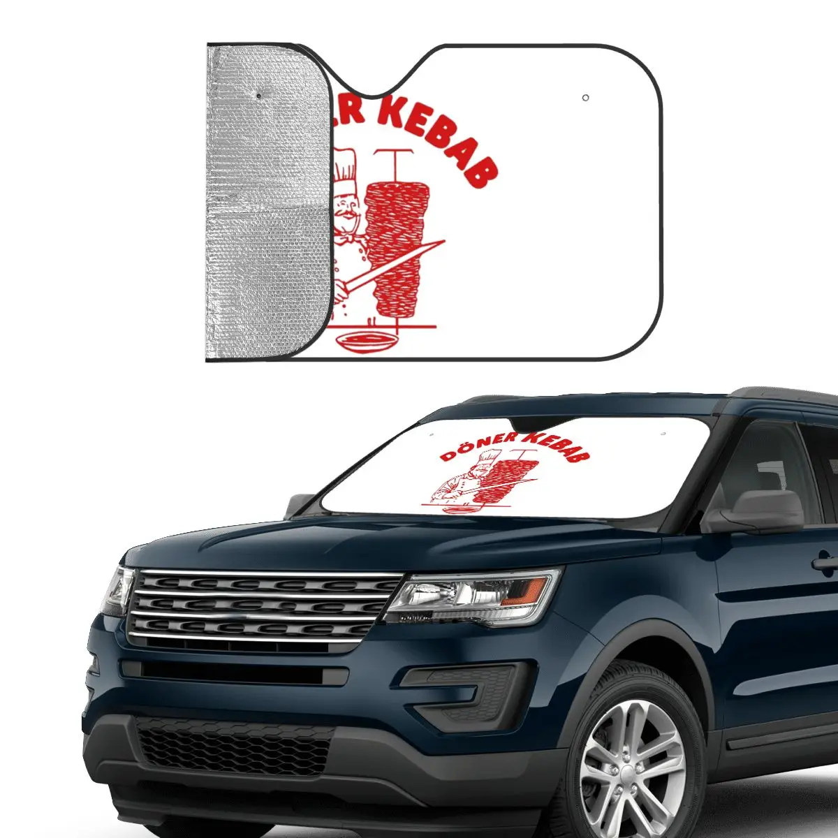

Doner Kebab Sunshade Windscreen Car Front Windshield Window Sun Visor Accessories Covers