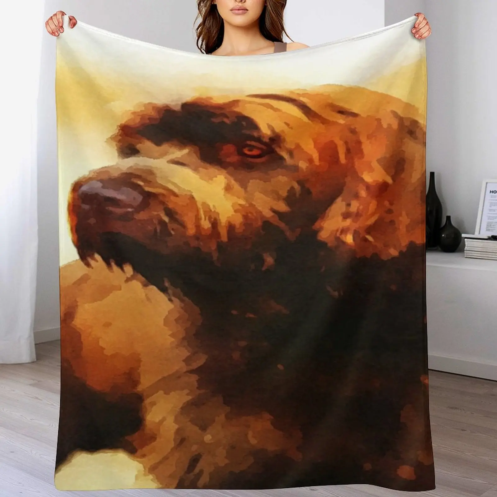 Bearded Dog Pudelpointer Throw Blanket Sleeping Bag Decorative Sofa Personalized Gift Blankets