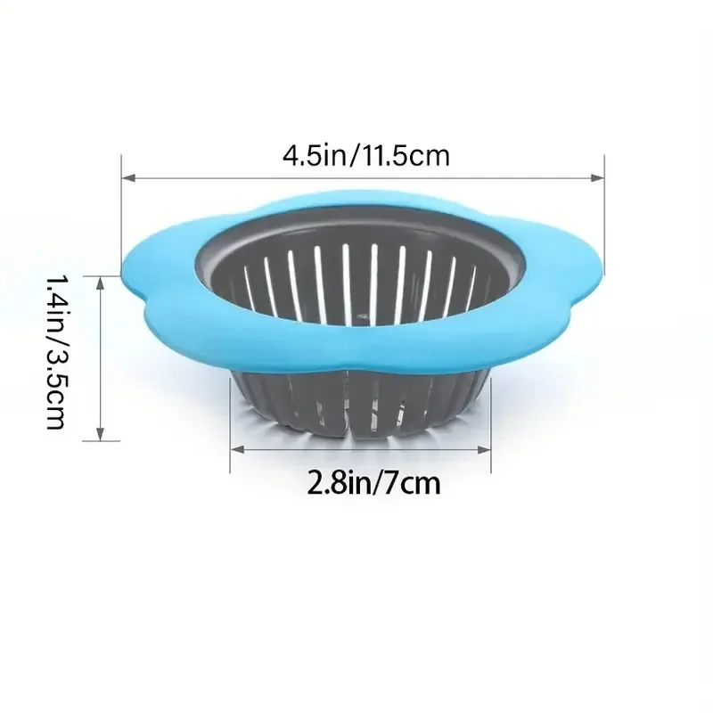 2PCS Silicone Kitchen Sink Strainer 4.5 Inch Anti-Clog Drain Filter Net Stopper Prevents Clogs Blocks for Home Garden Use