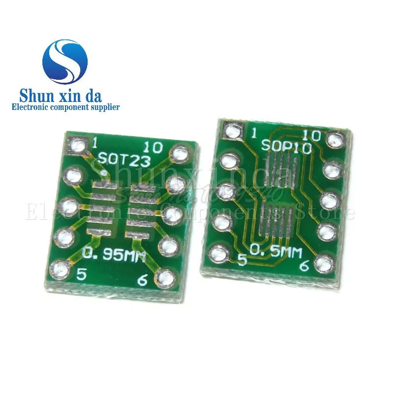 10PCS SOT-23 MSOP10 SOT23 SOP-10 to DIP 10 PCB Transfer Board DIP Pin Board Pitch Transistor IC Adapter plate Conversion board