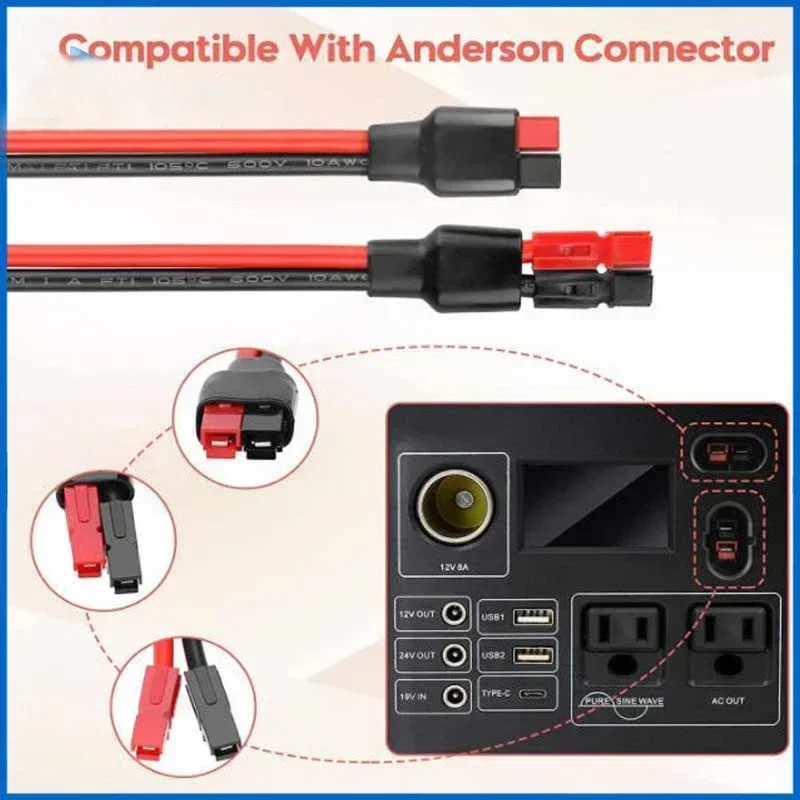 12AWG XT60 Mlale/Female to 50A/30A Plug Power Charging Cable Electric Vehicle Lithium Battery Discharging Interface Adapter Wire