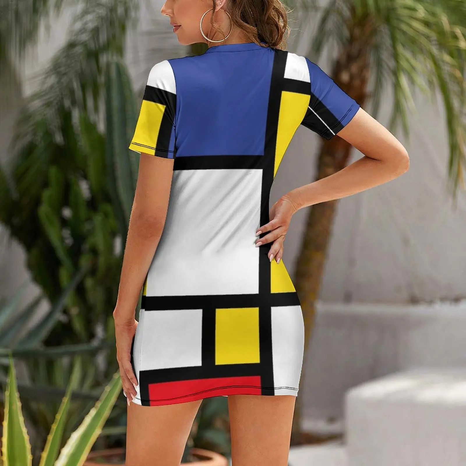 Mondrian Minimalist De Stijl Modern Art Abstract Design New Short Sleeved Dress long sleeve dresses Dress