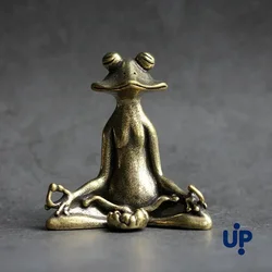 Retro Copperware Incense Socket Zen Frog Ornaments Solid Pure Copper Frog Tea Pet Incense Holder Ornaments