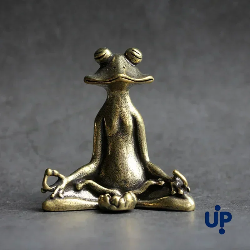 Retro Copperware Incense Socket Zen Frog Ornaments Solid Pure Copper Frog Tea Pet Incense Holder Ornaments