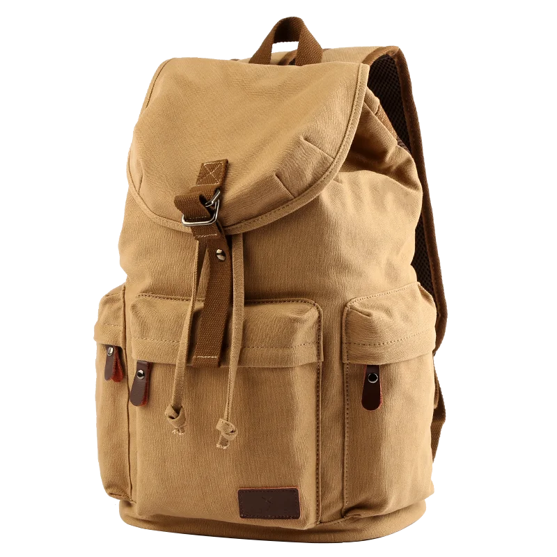 Mannen Vintage Canvas Rugzak Grote Capaciteit 15,6 inch Laptop Casual Tas Voor Commuter Reizen Premium Duurzaam Unsex Mochila