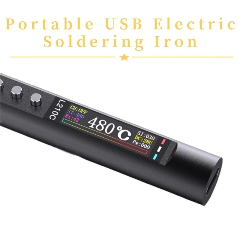 210 245 100W USB Electric Soldering Iron Kit Set LED Temperature Adjustable 2S Fast Heating Welding Tool Soldering Tips Rework