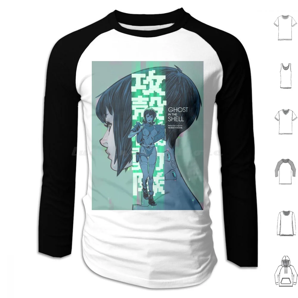 Sudadera con capucha de concha fantasma, libro de Manga larga de algodón, serie de películas de cómic, película, Anime, Manga, Gits, Japón