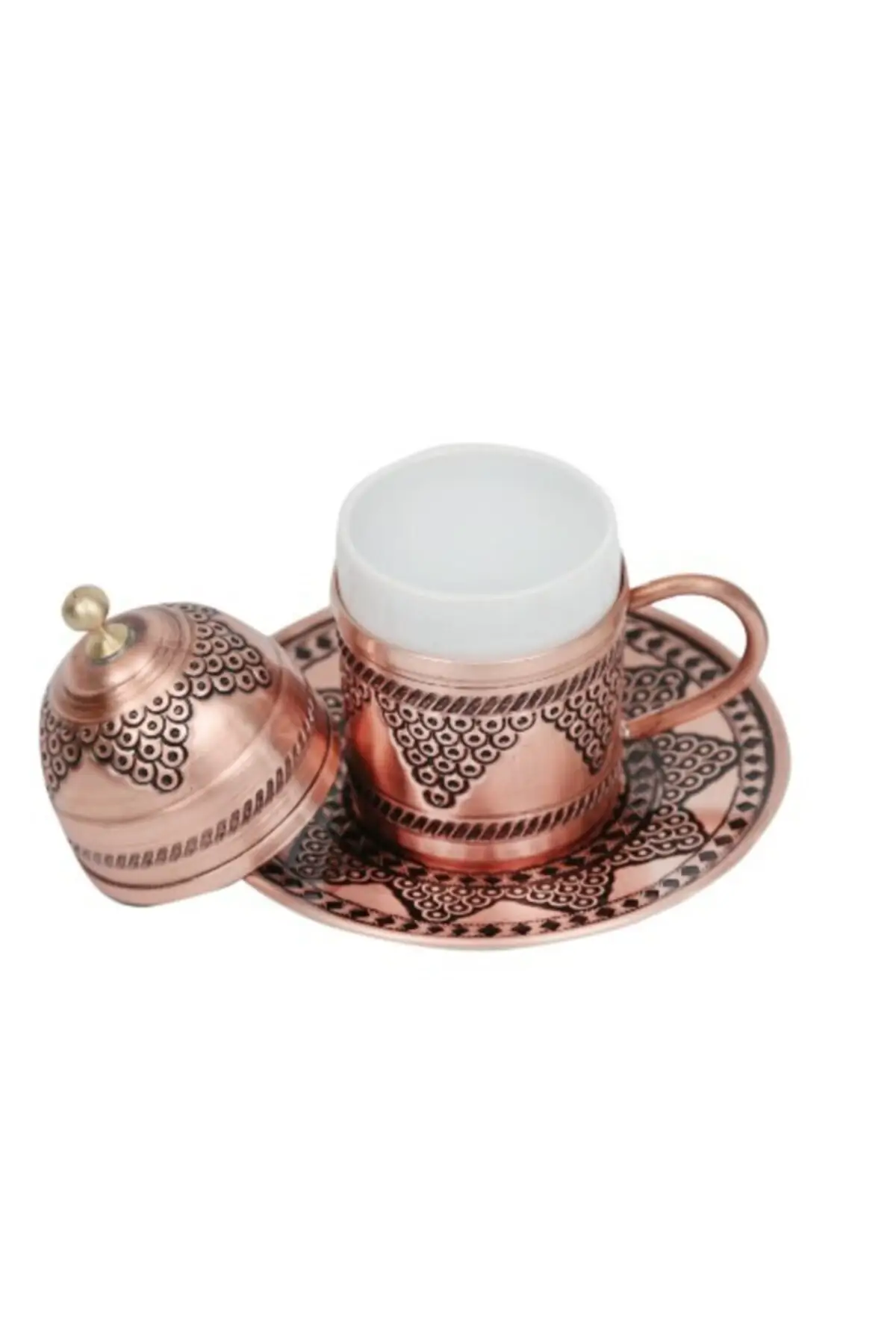 

Copper single cup with hand embroidered grape motif Cooper Luxury Cups