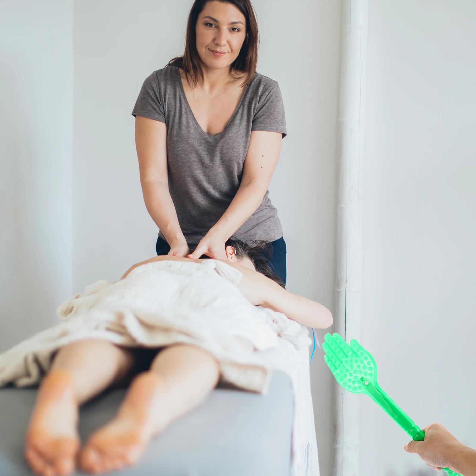 

2 Pcs High Elastic Latex Memory Foam Massage Stick Body Care Pat for Neck Shoulder Back Legs Foot Personal Health Care