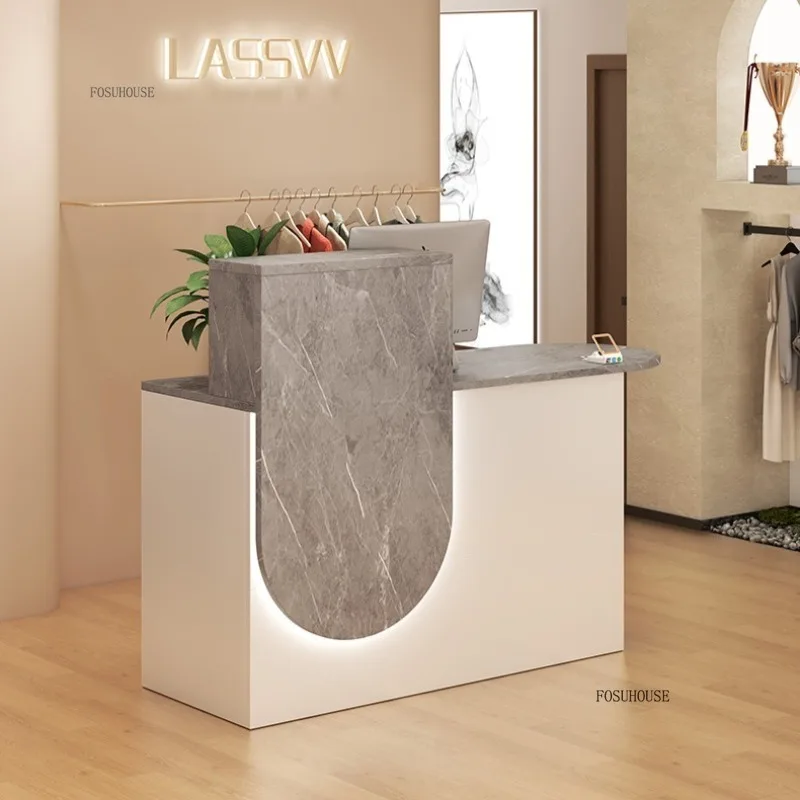 Counter Supermarket Modern Office Reception Desk Shop Clothing Beauty Salon Store Bar Counter Barber Shop Hair Salon Cashier D