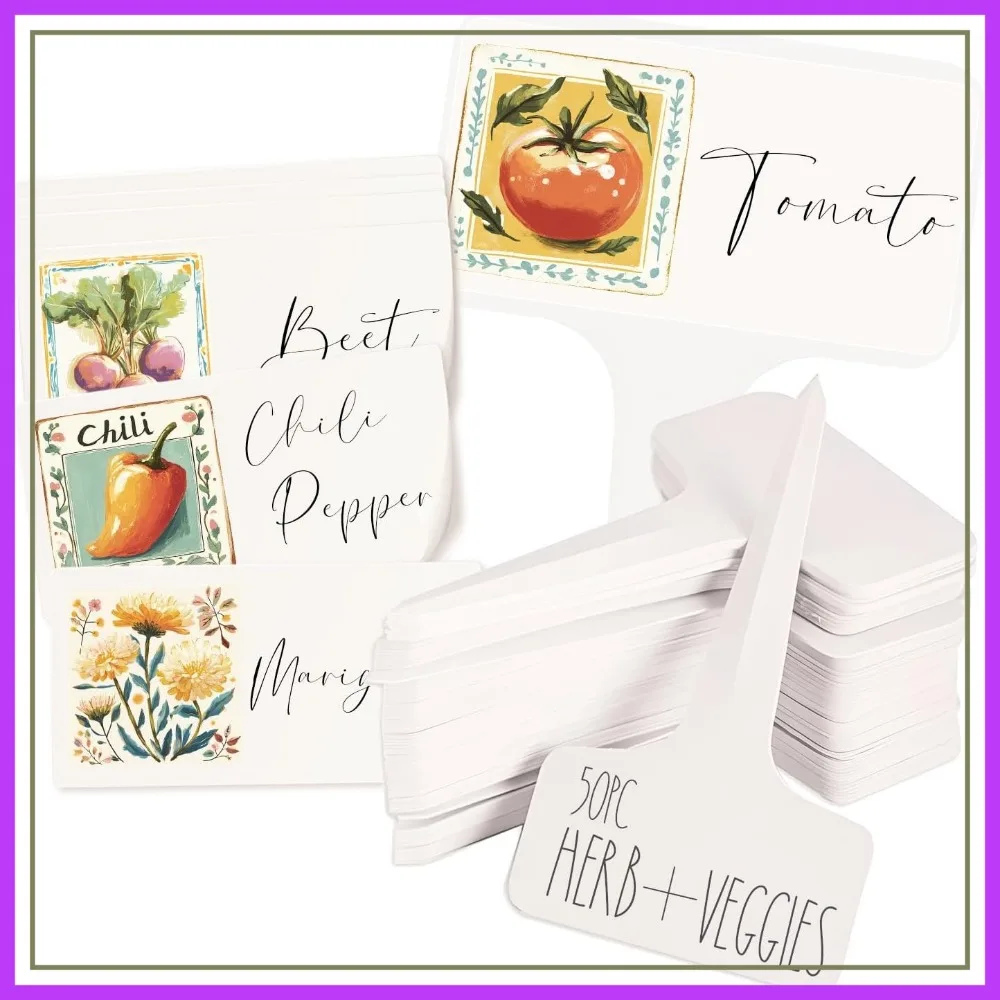 50/120 Pcs Plant Labels with Stickers for Garden Vegetables Herbs Indoor Outdoor