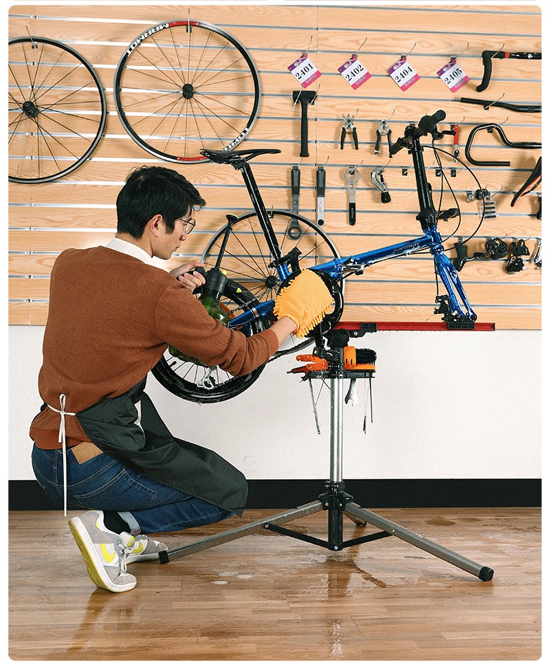 WEST BIKING Professioneller Mechaniker-Fahrradreparaturständer MTB Rennrad-Wartungsständer Faltbarer Verstellbarer Fahrrad-Waschständer – Detail 19