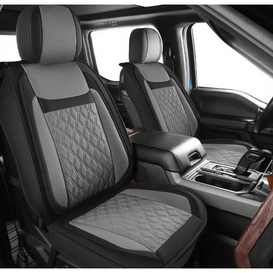 

Чехлы на сиденья грузовика, совместимые с F150 2009-2025 XL XLT Lariat King Ranch Platinum Tremor Pickup, защитная подушка из искусственной кожи