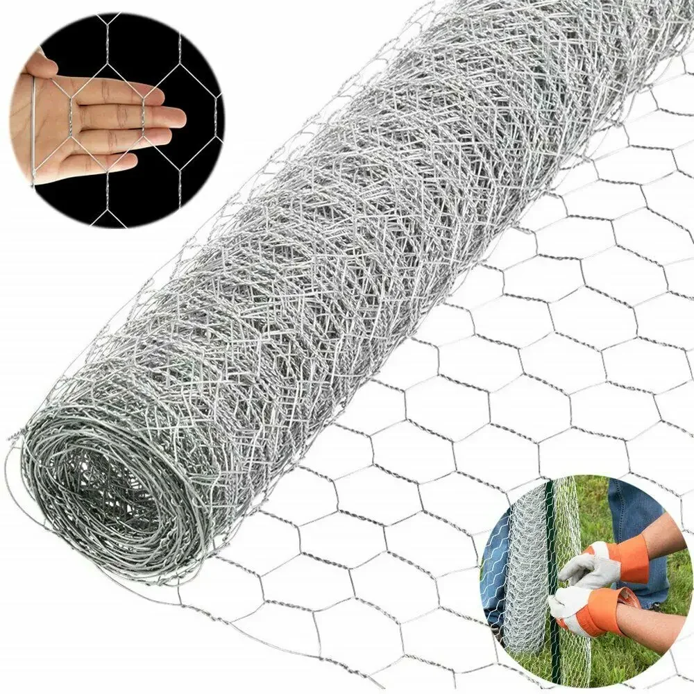 35cm*1M Chicken Iron Wire Mesh Animal Fence Net Hexagonal Netting Fencing Cages Aviary Fence for DIY Craft Home Garden Supplies